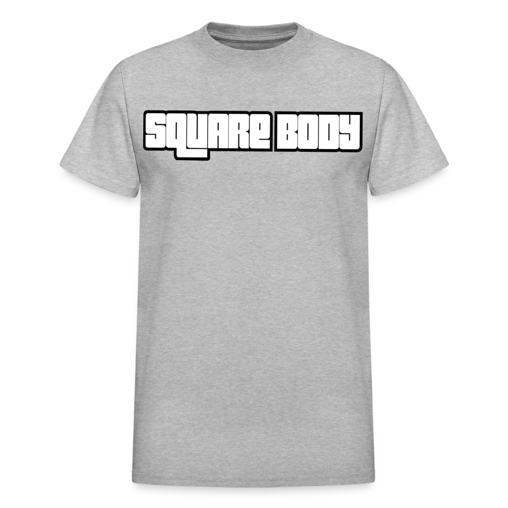 Square Body Letter Adult T-Shirt - heather gray