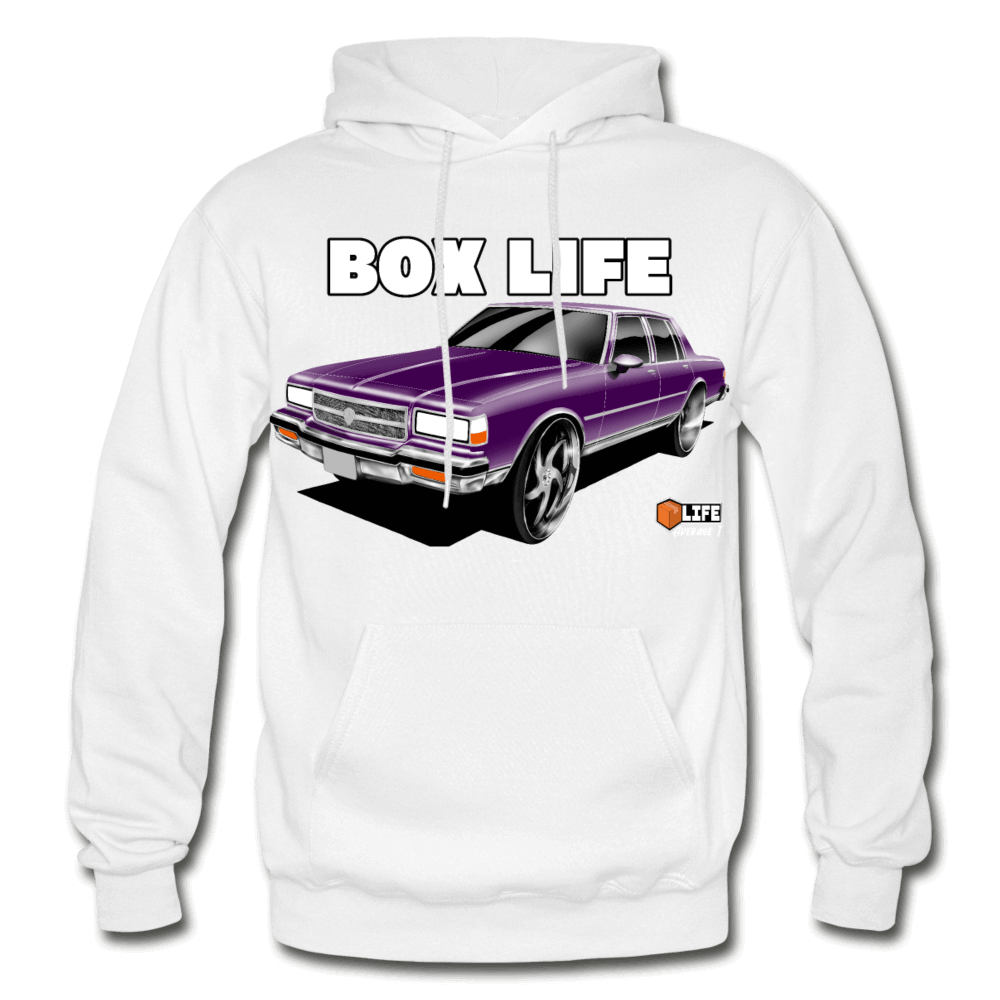 Box Chevy Life Purple Baldhead  Hoodie - white