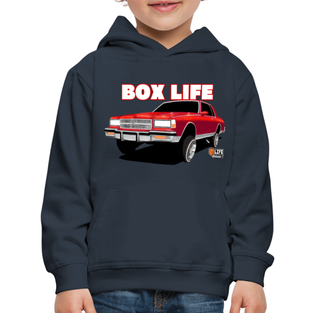 Box Chevy Life Lowrider Landau Kids caprice Hoodie - AverageTApparel-