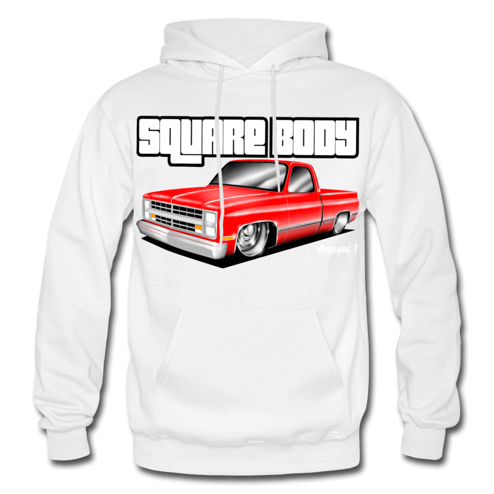 Square Body Red Hoodie - AverageTApparel-