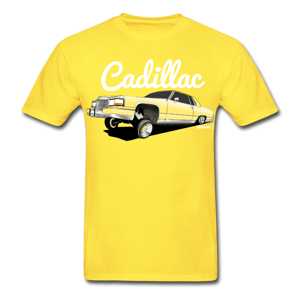 Cadillac Coupe Deville Lowrider Yellow T-Shirt - AverageTApparel-