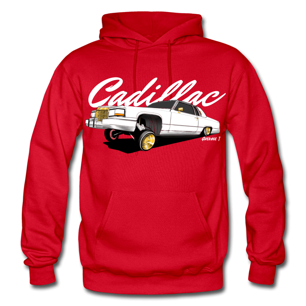 Cadillac Coupe Deville Lowrider White Hoodie - AverageTApparel-