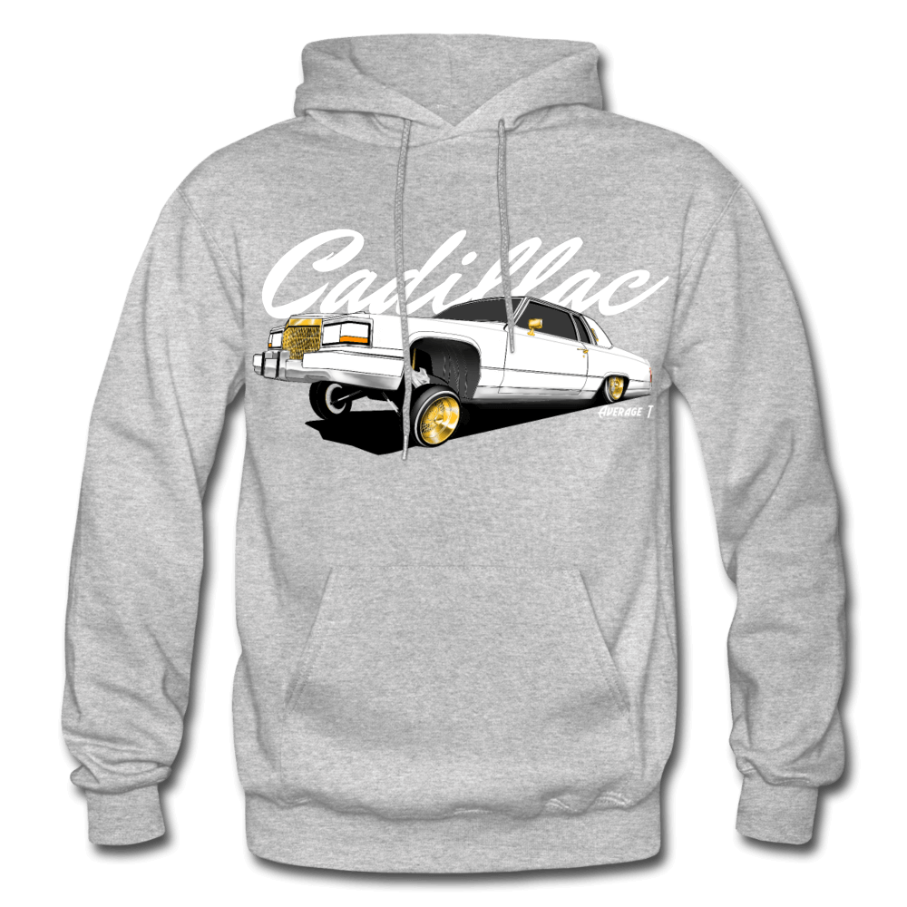 Cadillac Coupe Deville Lowrider White Hoodie - AverageTApparel-