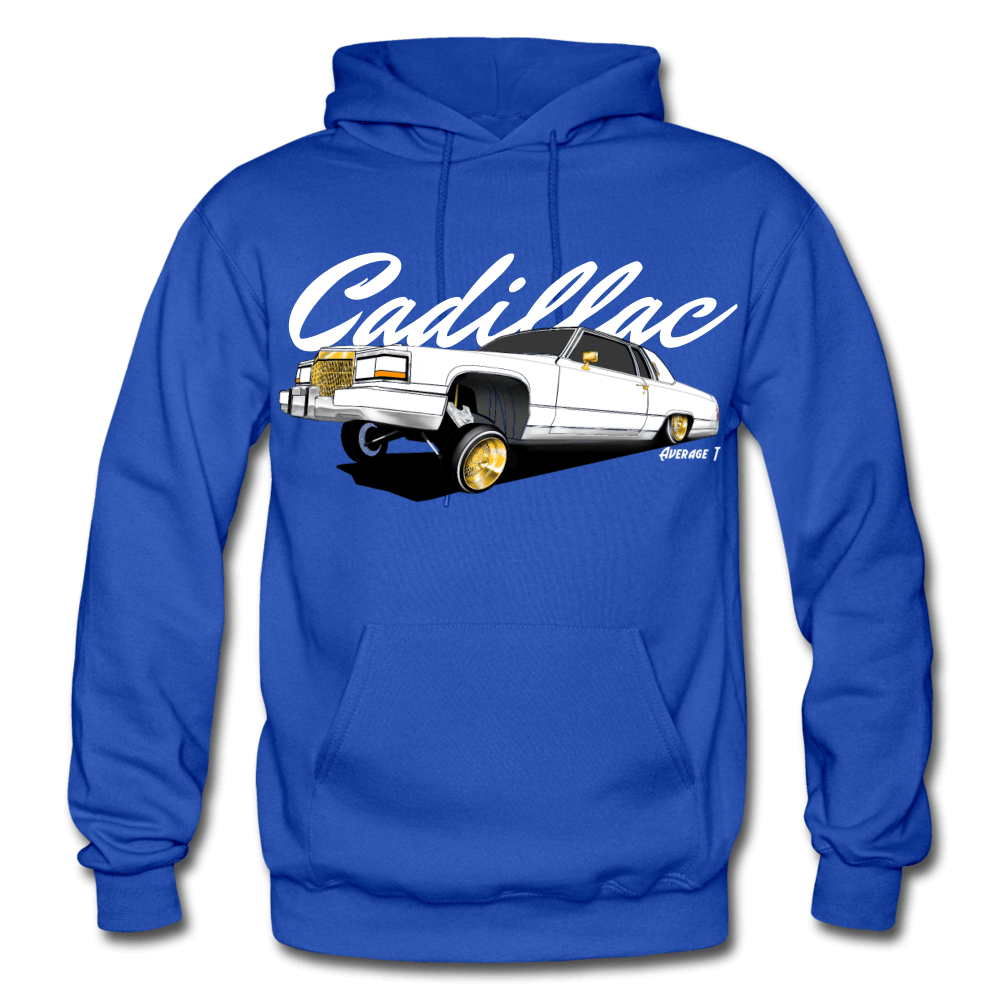 Cadillac Coupe Deville Lowrider White Hoodie - AverageTApparel-