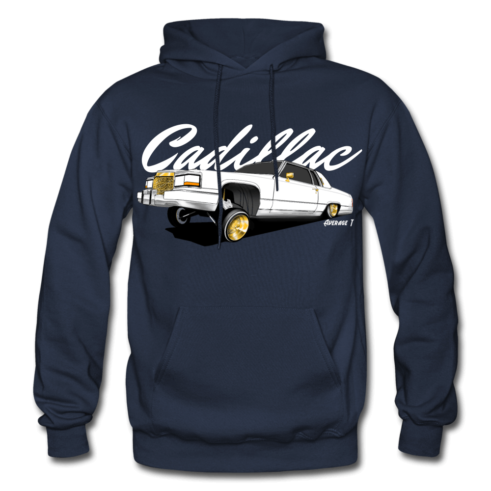 Cadillac Coupe Deville Lowrider White Hoodie - AverageTApparel-