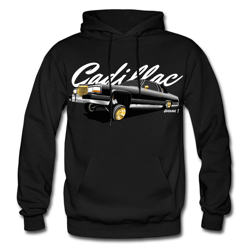 Cadillac Coupe Deville Lowrider Black Hoodie - AverageTApparel-
