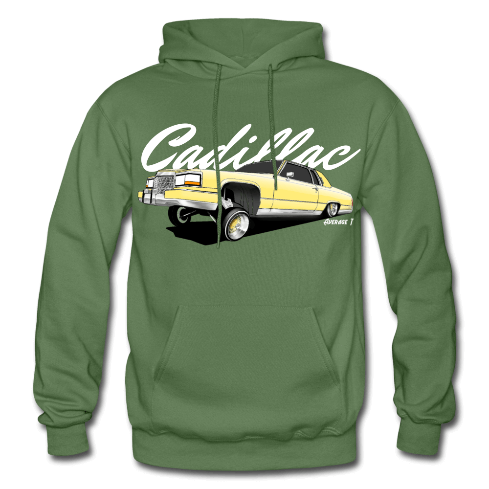 Cadillac Coupe Deville Lowrider Yellow Hoodie - AverageTApparel-