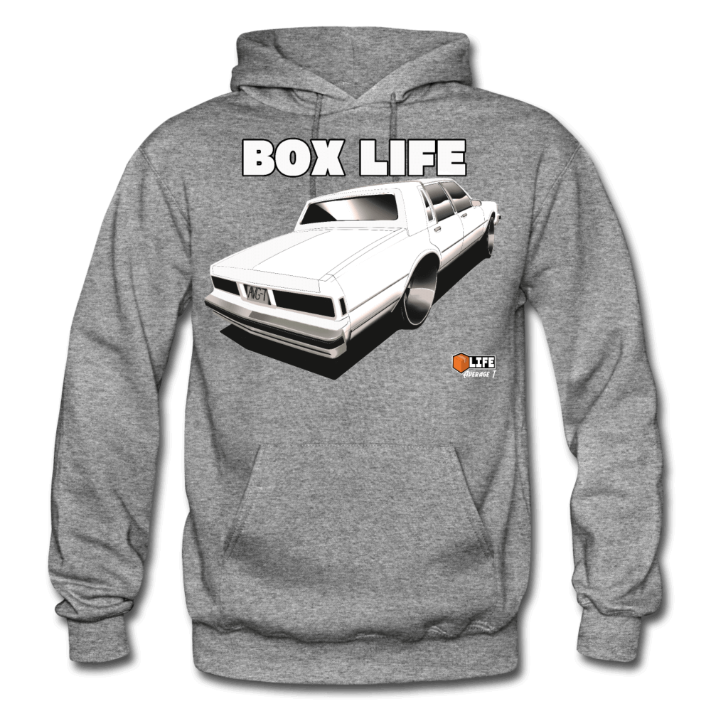Box Chevy Life White LS Brougham Hoodie - graphite heather