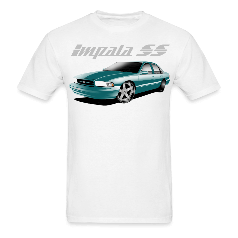 Chevy Impala SS Green with chrome wheels T-Shirt - AverageTApparel-
