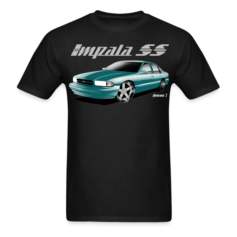 Chevy Impala SS Green with chrome wheels T-Shirt - AverageTApparel-