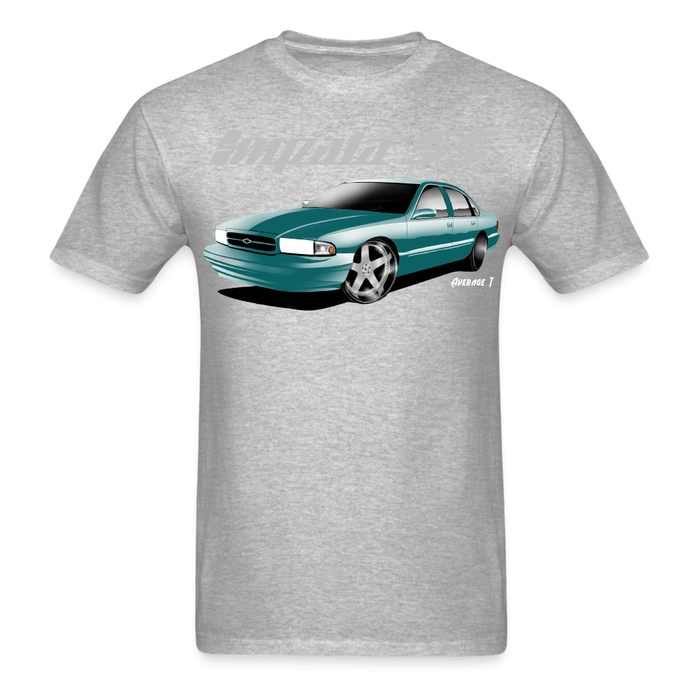 Chevy Impala SS Green with chrome wheels T-Shirt - AverageTApparel-