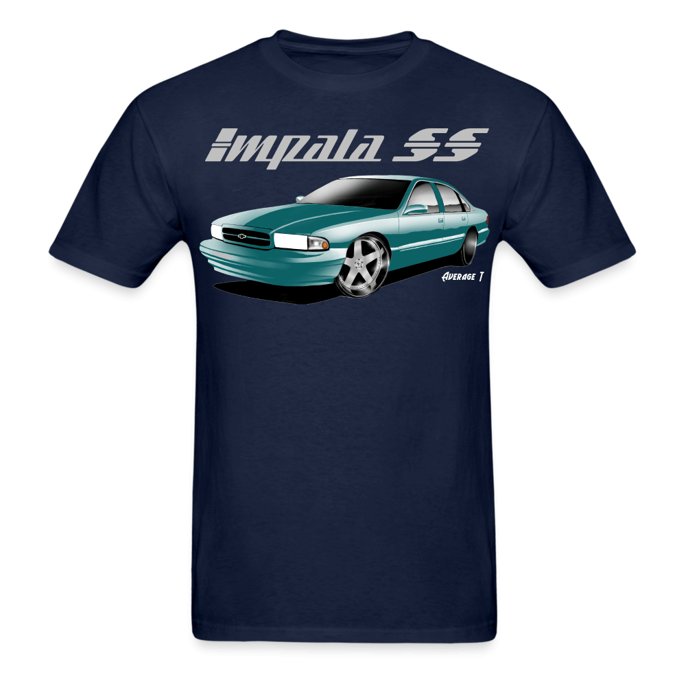 Chevy Impala SS Green with chrome wheels T-Shirt - AverageTApparel-