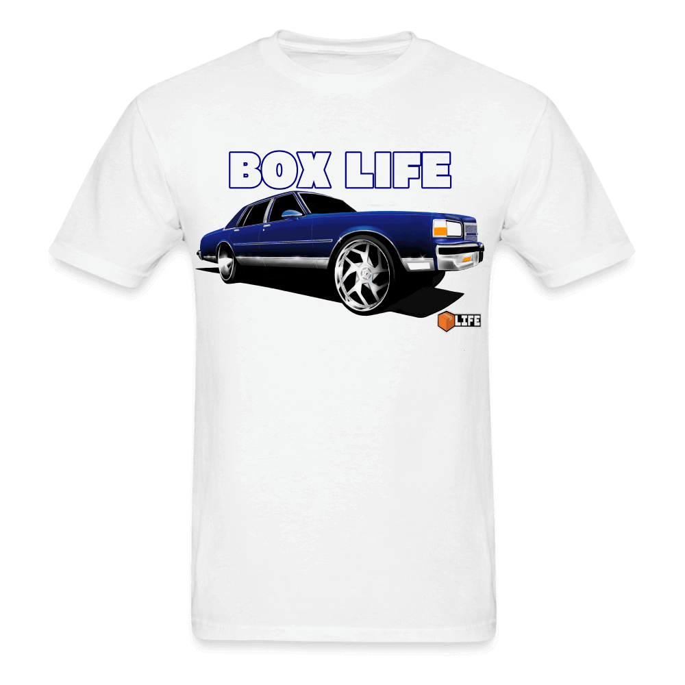 Box Chevy Life Blue Brougham T-Shirt - AverageTApparel-