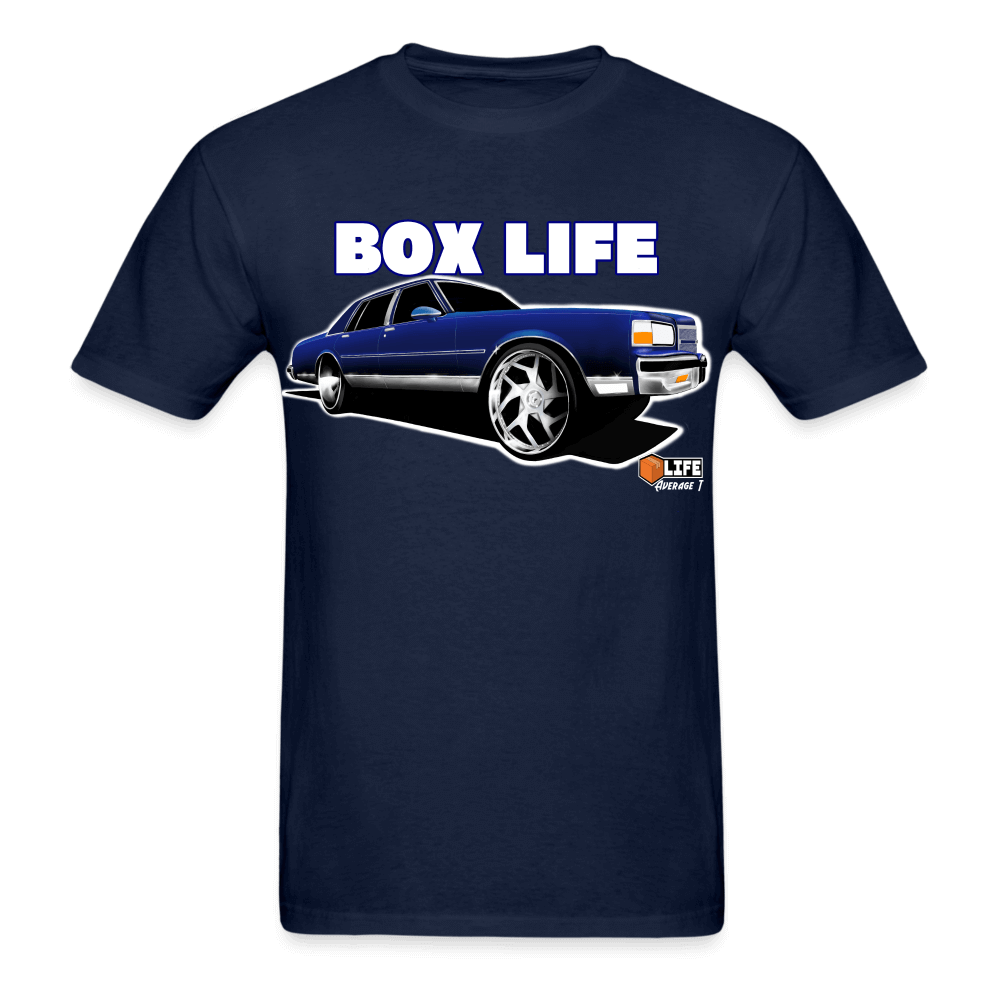 Box Chevy Life Blue Brougham T-Shirt - AverageTApparel-