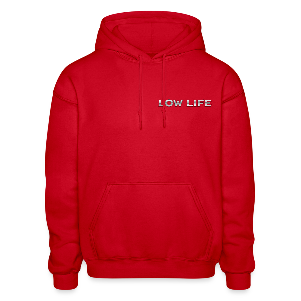 Low Life Cadillac Back Print  Hoodie - red