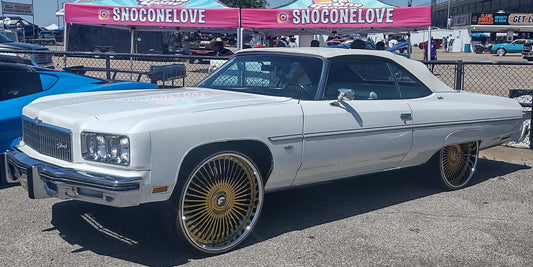 1975 Caprice Classic Convertible Donk on 26s owned by @mr75caprice at Texas Whip Fest 2022