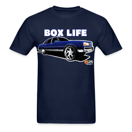 Box Chevy Life Blue Brougham T-Shirt - AverageTApparel-