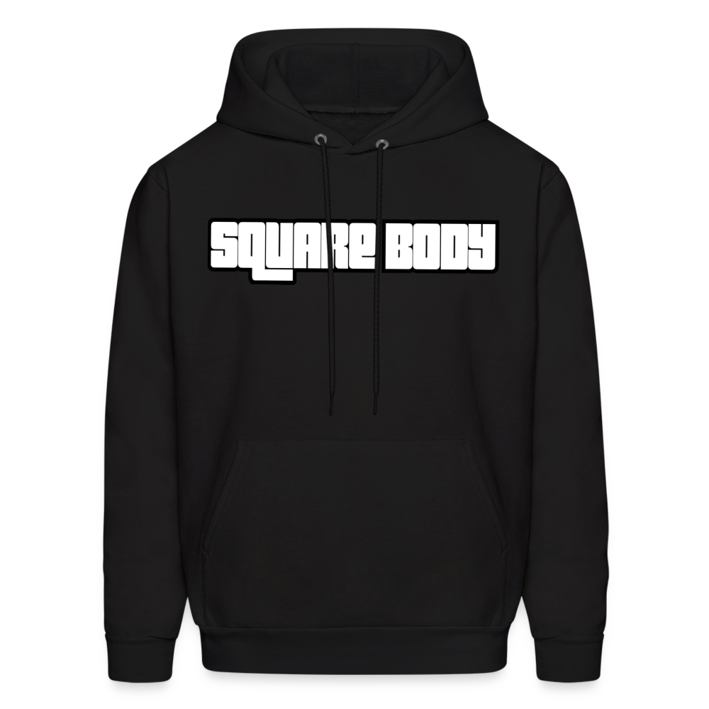 Square Body Letter Hoodie - black