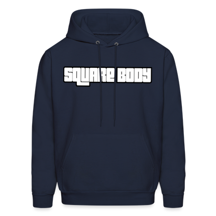 Square Body Letter Hoodie - navy