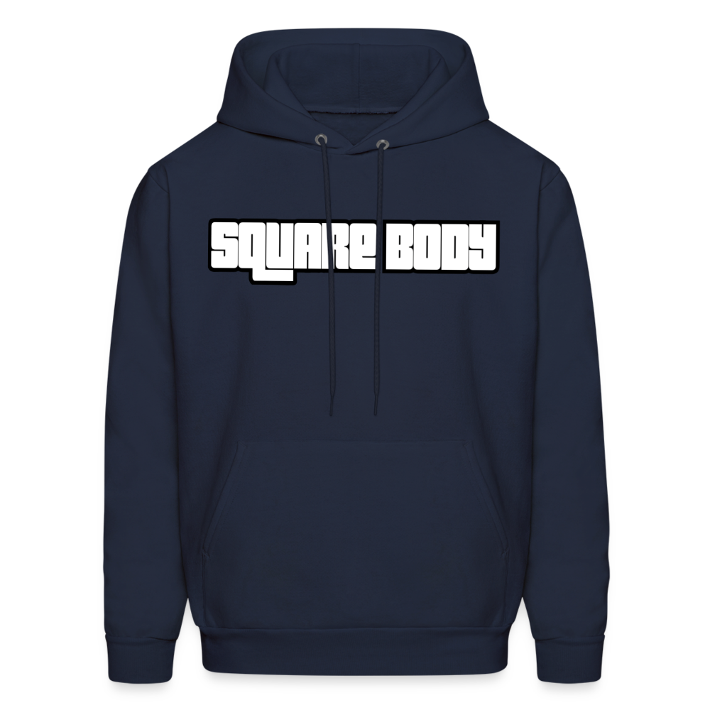 Square Body Letter Hoodie - navy