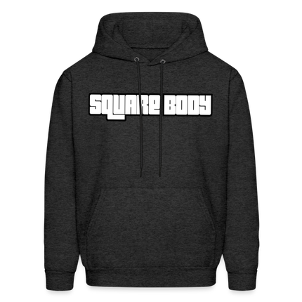 Square Body Letter Hoodie - charcoal grey