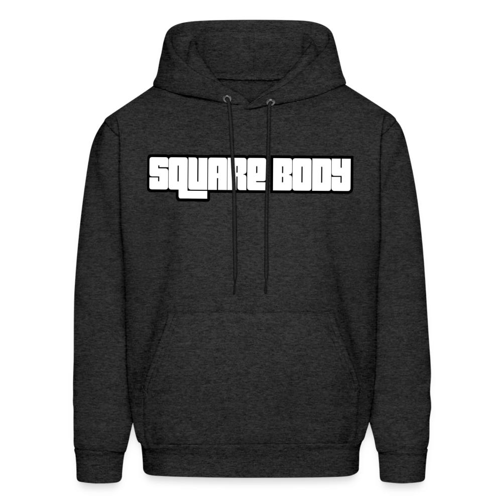Square Body Letter Hoodie - charcoal grey