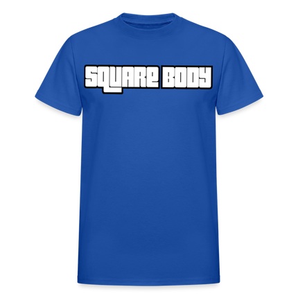 Square Body Letter Adult T-Shirt - royal blue