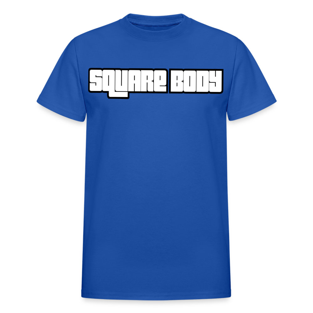Square Body Letter Adult T-Shirt - royal blue