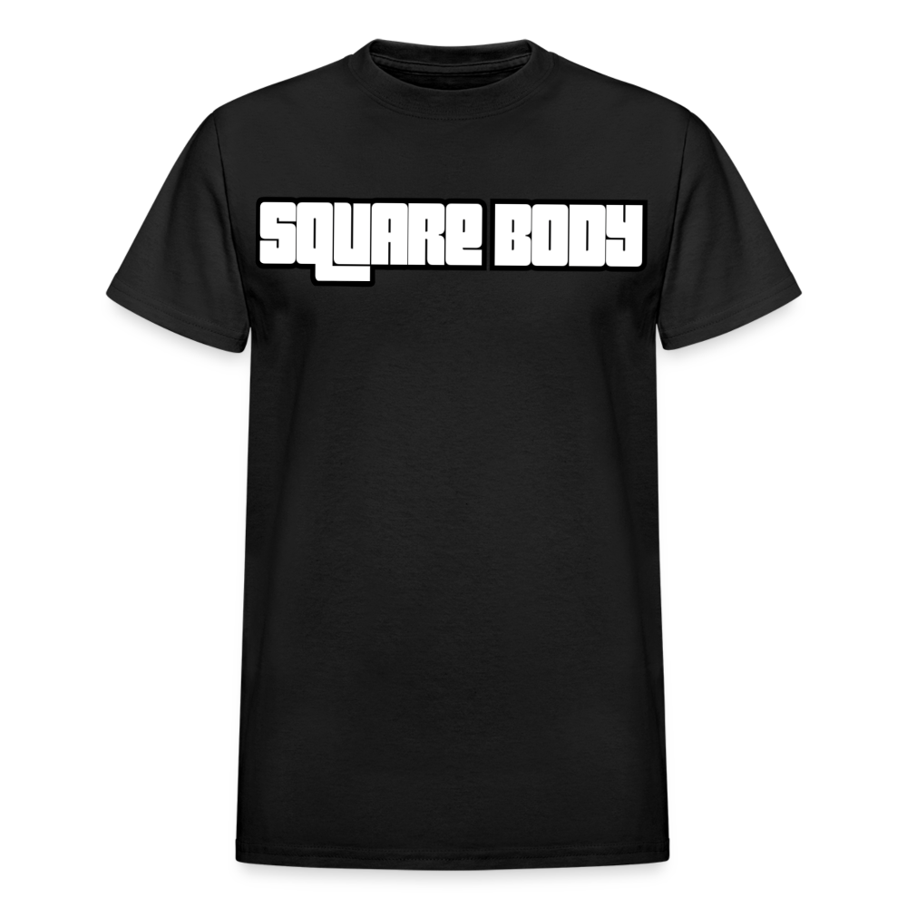 Square Body Letter Adult T-Shirt - black