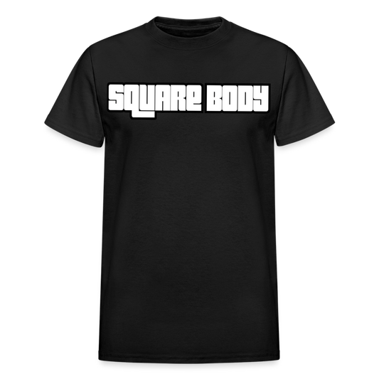 Square Body Letter Adult T-Shirt - black