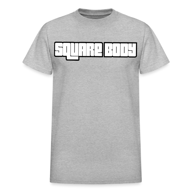 Square Body Letter Adult T-Shirt - heather gray