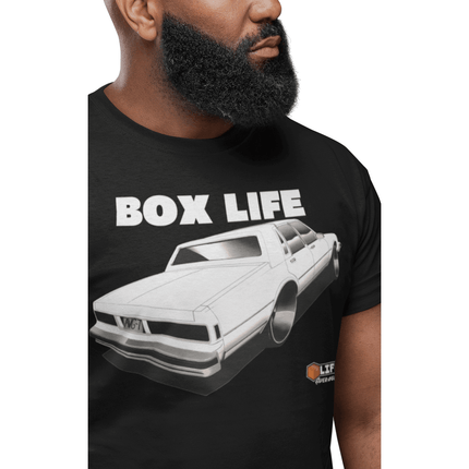 Box Chevy Life White LS Brougham T-Shirt - AverageTApparel-