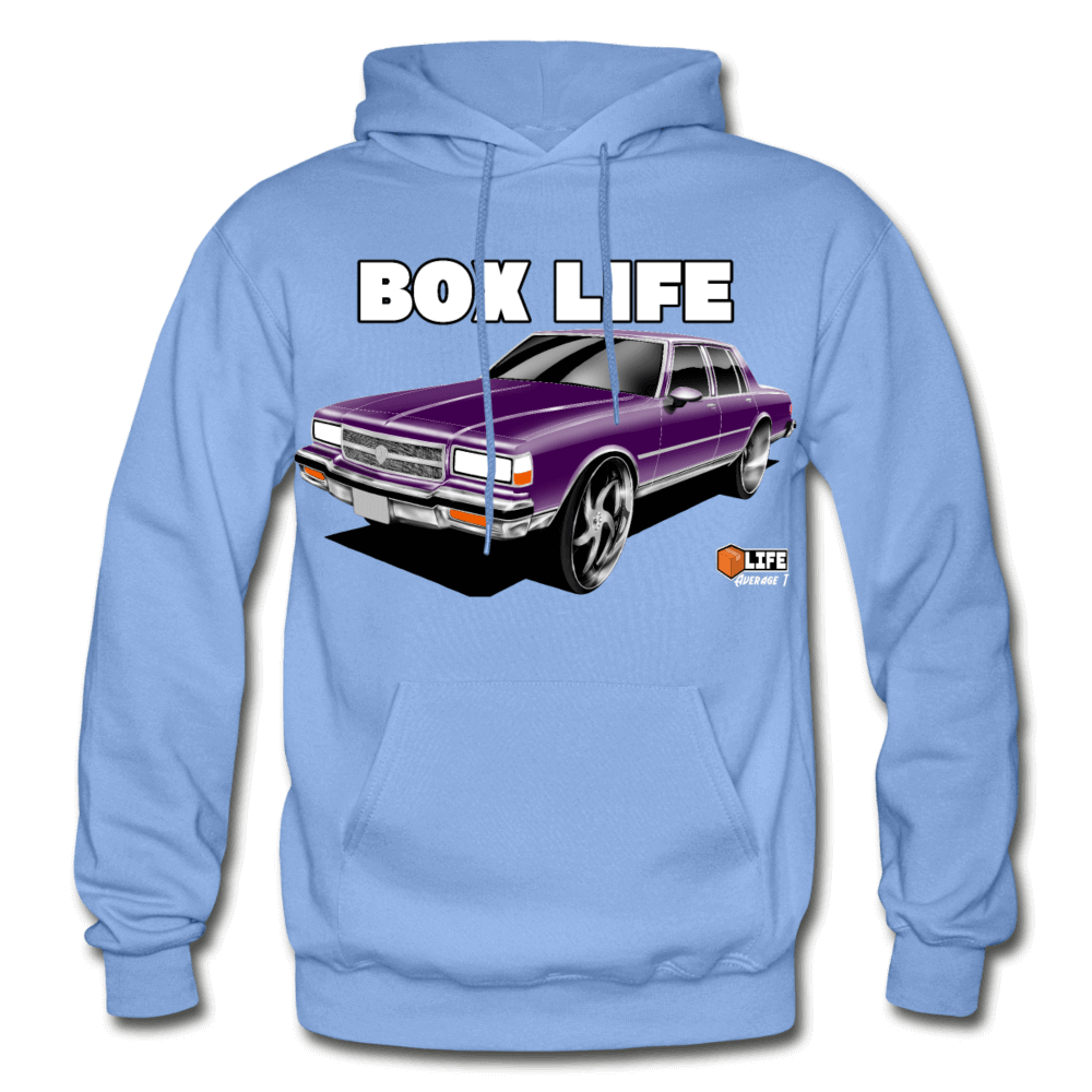 Box Chevy Life Purple Baldhead  Hoodie - carolina blue