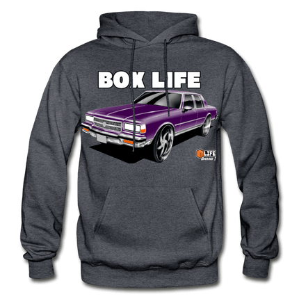 Box Chevy Life Purple Baldhead  Hoodie - charcoal gray
