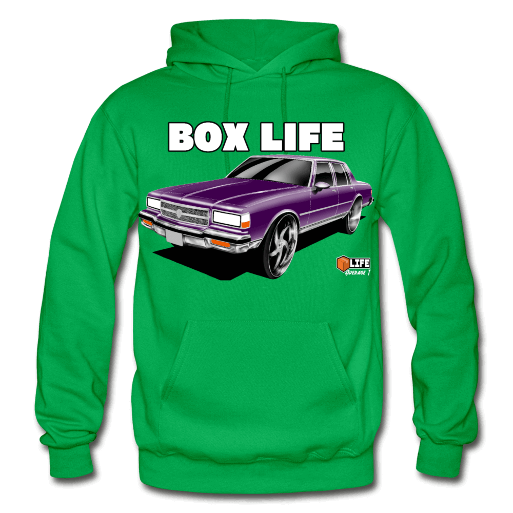 Box Chevy Life Purple Baldhead  Hoodie - kelly green
