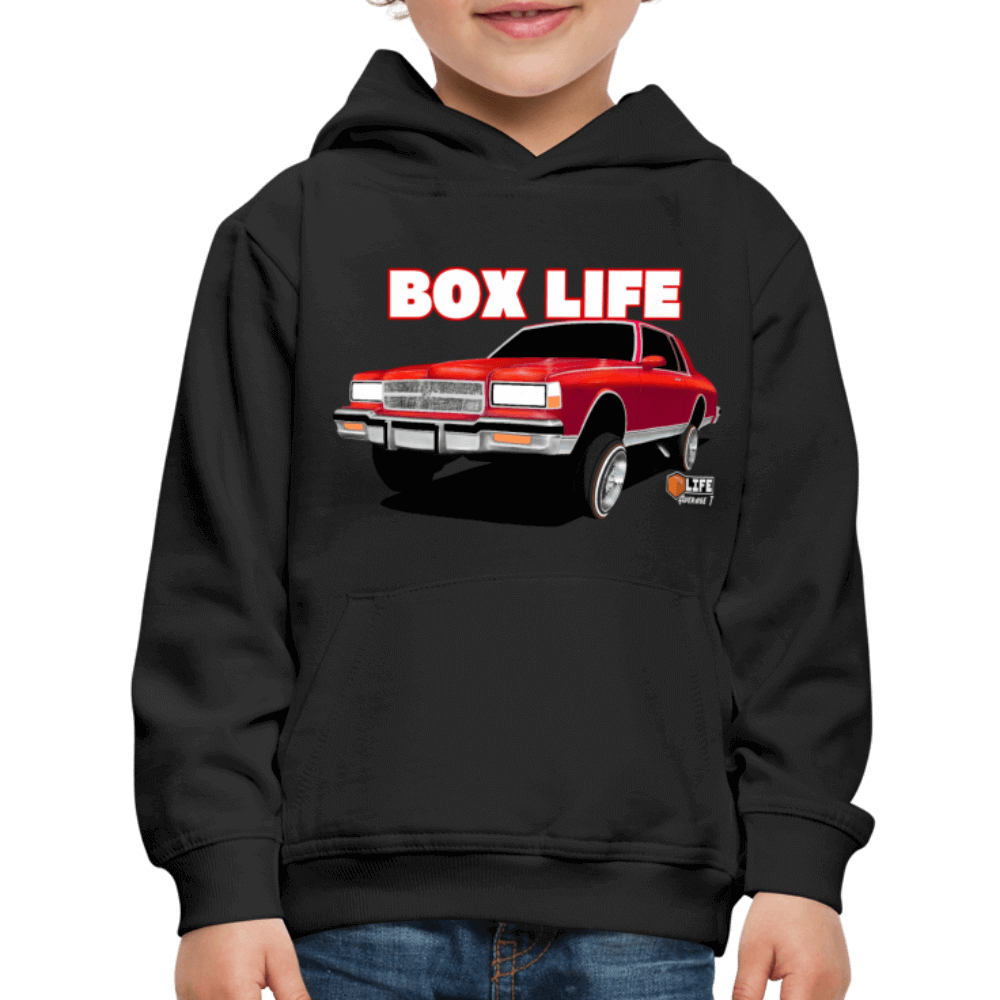 Box Chevy Life Lowrider Landau Kids caprice Hoodie - AverageTApparel-