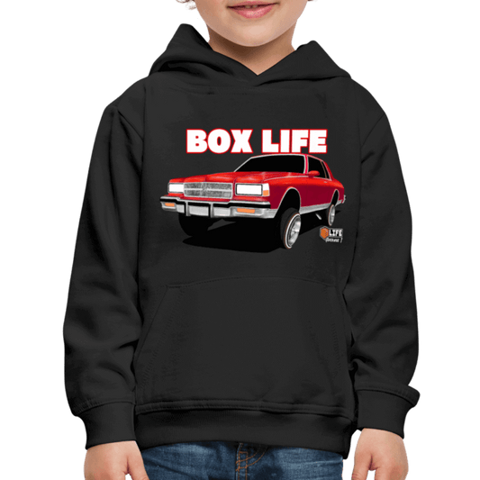 Box Chevy Life Lowrider Landau Kids caprice Hoodie - AverageTApparel-