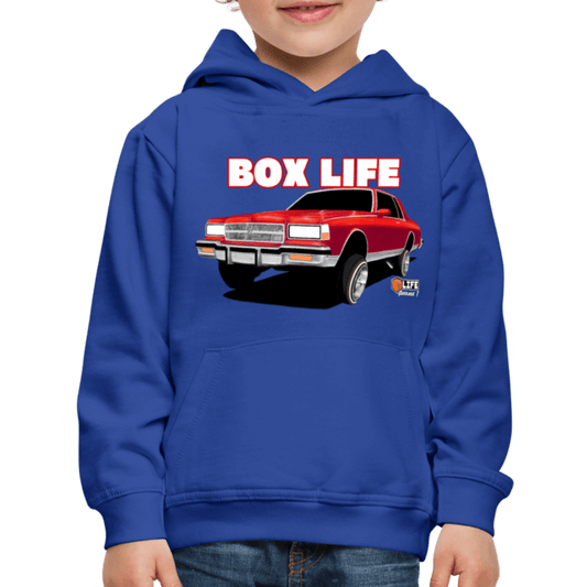 Box Chevy Life Lowrider Landau Kids caprice Hoodie - AverageTApparel-