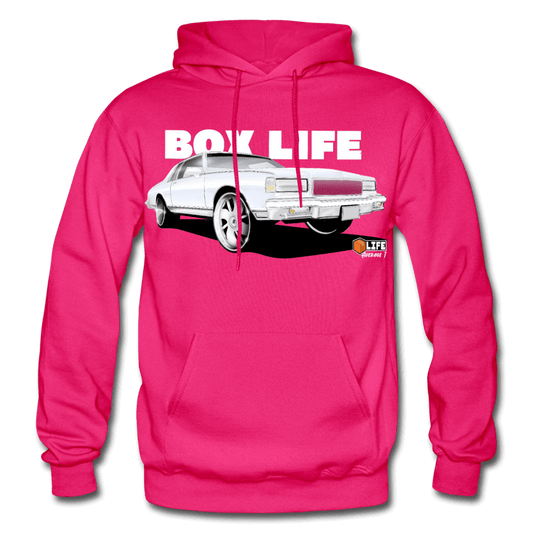 Box Chevy Life White Landau Hoodie - fuchsia