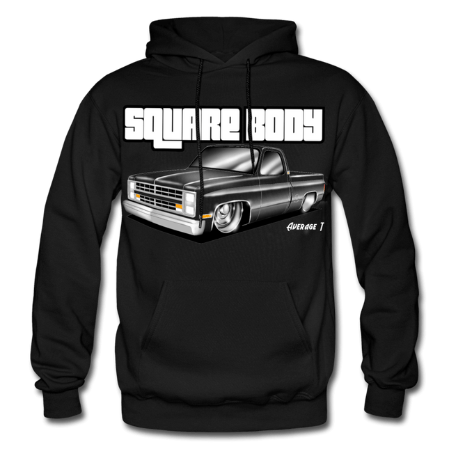 Squarebody Black Hoodie - AverageTApparel-