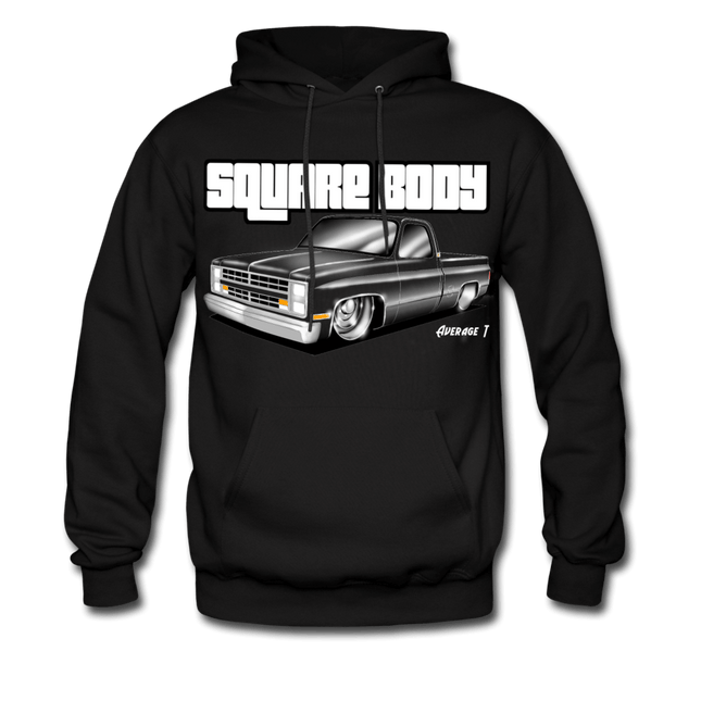 Squarebody Black Hoodie - AverageTApparel-