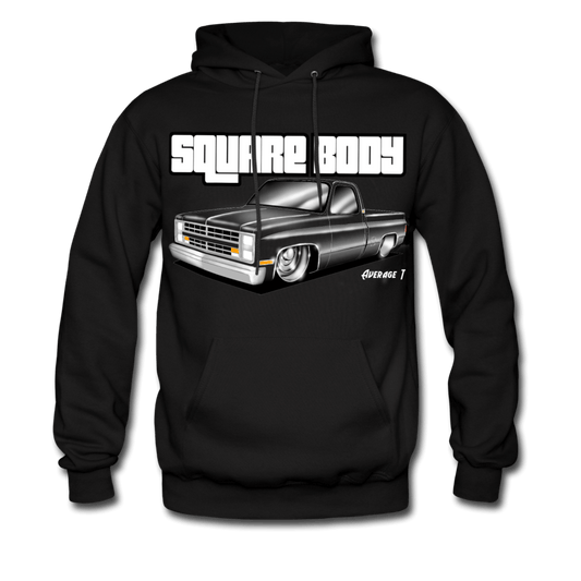 Squarebody Black Hoodie - AverageTApparel-