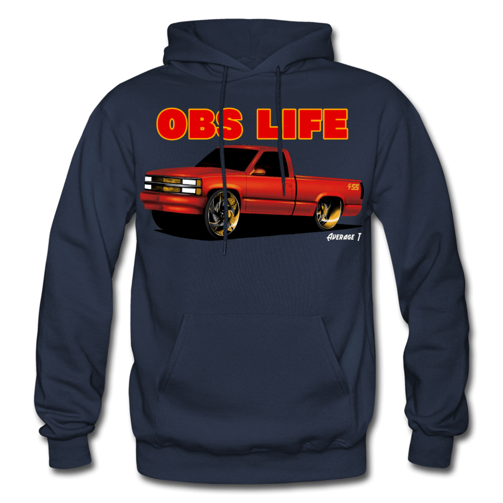 Average T Apparel OBS Truck Life Hoodie C10 In Stock Fast Shipping. Buy Now Navy XL