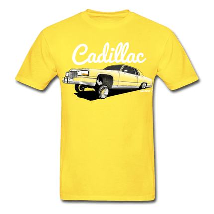 Cadillac Coupe Deville Lowrider Yellow T-Shirt - AverageTApparel-