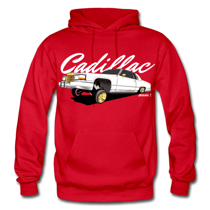 Cadillac Coupe Deville Lowrider White Hoodie - AverageTApparel-