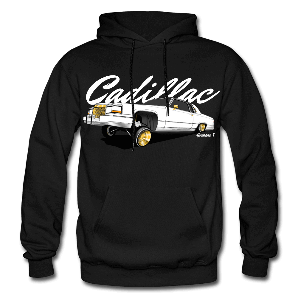 Cadillac Coupe Deville Lowrider White Hoodie - AverageTApparel-
