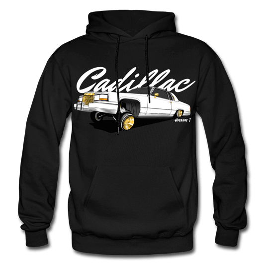 Cadillac Coupe Deville Lowrider White Hoodie - AverageTApparel-