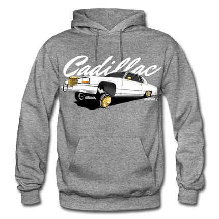 Cadillac Coupe Deville Lowrider White Hoodie - AverageTApparel-