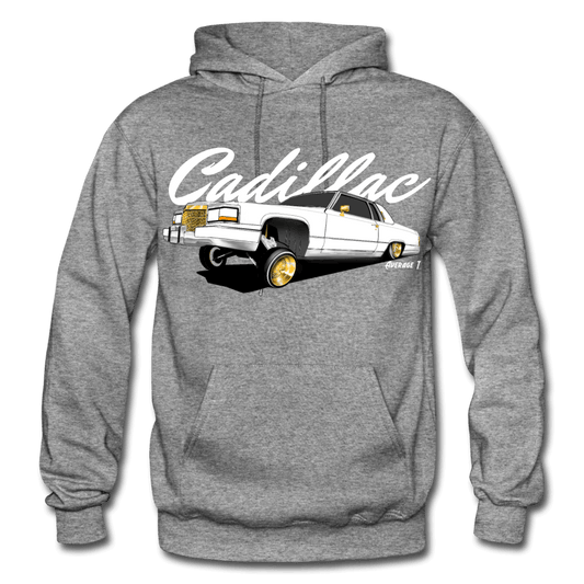 Cadillac Coupe Deville Lowrider White Hoodie - AverageTApparel-