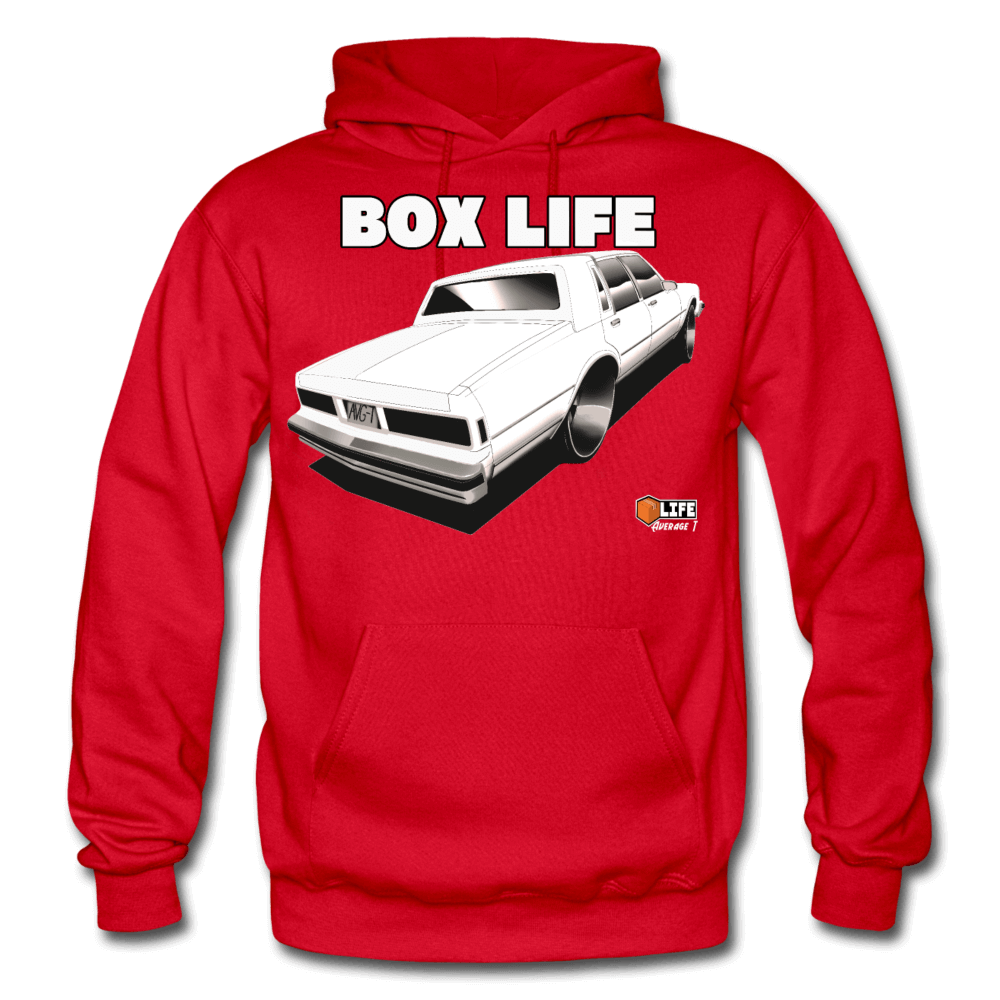 Box Chevy Life White LS Brougham Hoodie - red